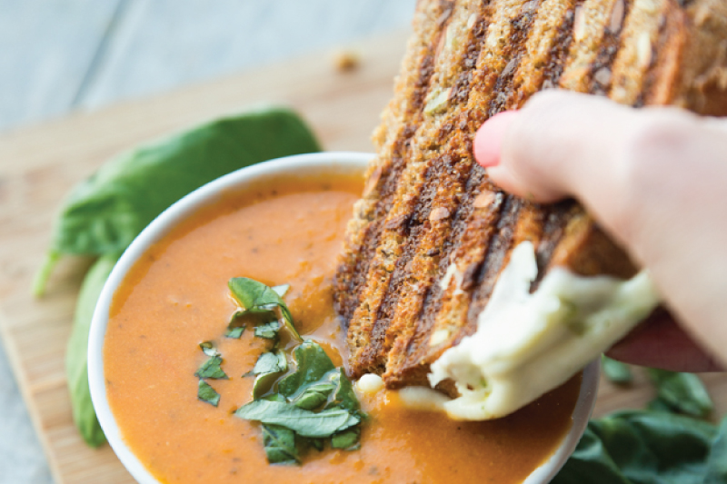 Homemade Tomato Soup and Grilled Cheese