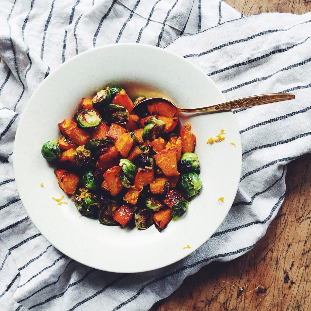kabocha squash | roasted brussel sprouts