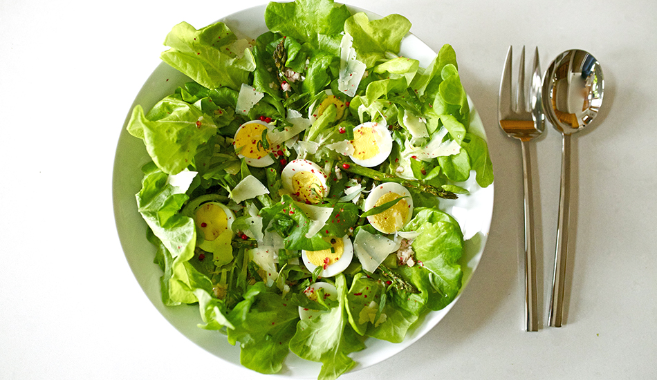 Image for Local Summer Salad with Asparagus & Pink Peppercorn Vinaigrette