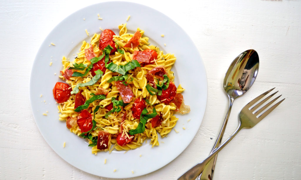Image for Pasta with Roasted Tomatoes and Crispy Prosciutto