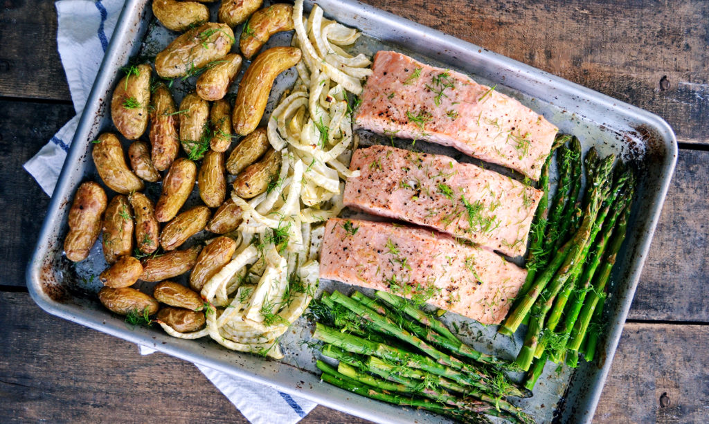Image for Sheet Pan Salmon with Fennel, Potatoes and Asparagus