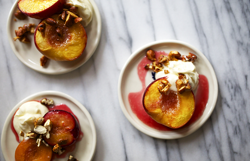 Image for Roasted Stone Fruit with Almond Crumble & Crème Fraîche
