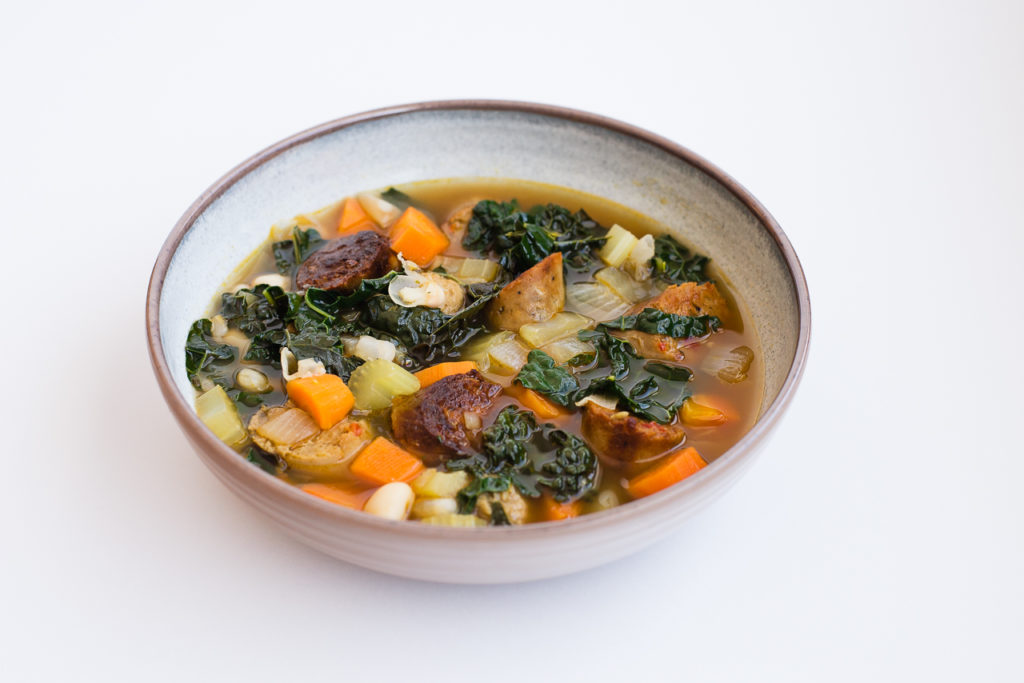 Image for Vegan Kale, White Bean & Sausage Soup