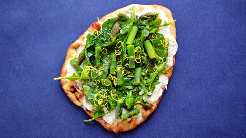 Image for Lemon, Asparagus & Arugula Naan Pizza