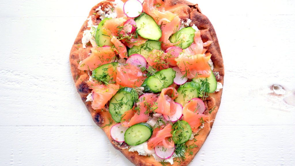Image for Smoked Salmon and Dill Naan Pizza