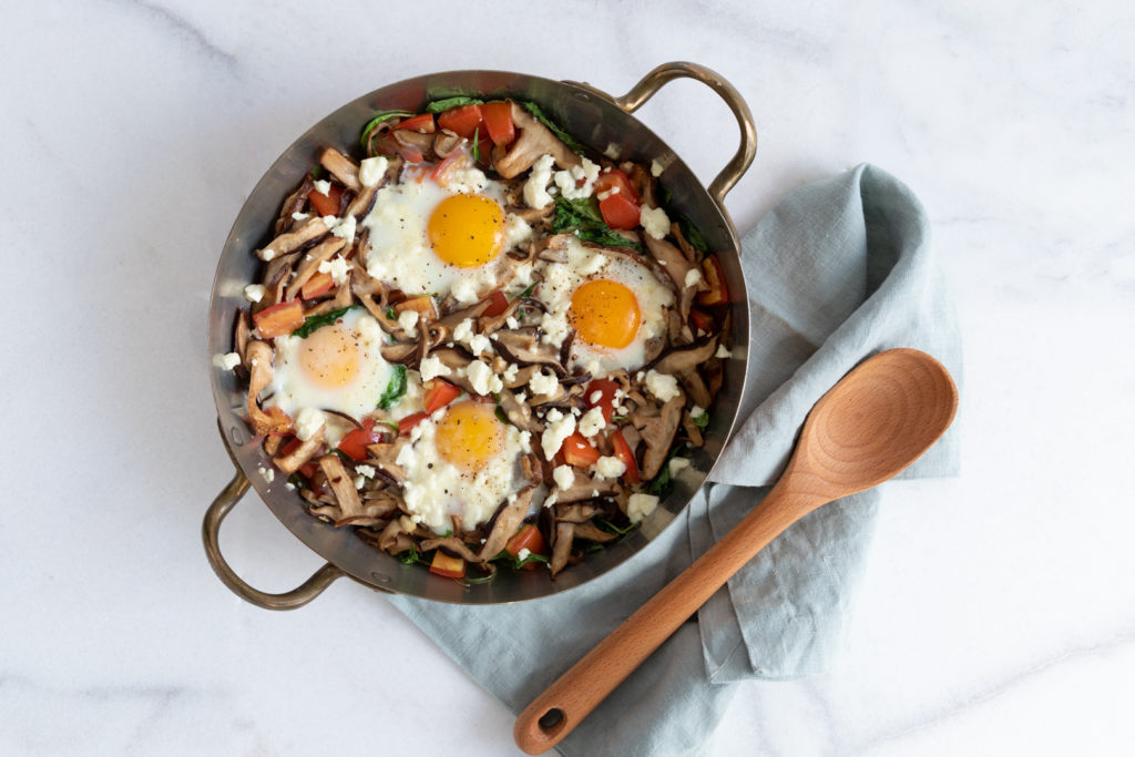 Image for Mushroom, Arugula and Tomato Baked Eggs