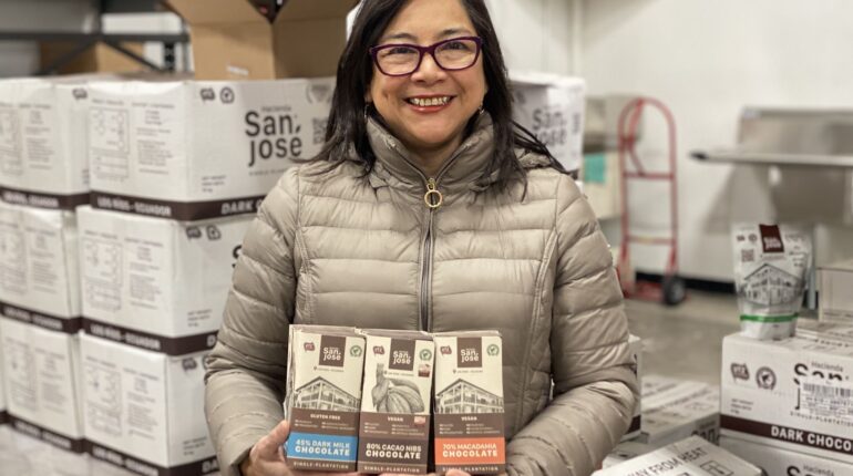 Monica Jimenez Holds San Jose Chocolates