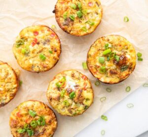 Egg Bake Bites on Parchment Paper