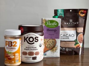 Ray's Protein Shake Includes Peanut Butter Powder, KOS Protein, Hemp Milk, Cacao Powder