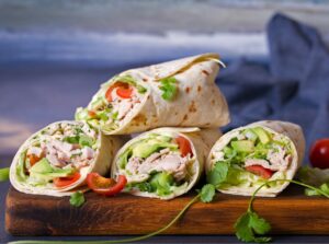 Rotisserie Chicken and Veggies in a Wrap