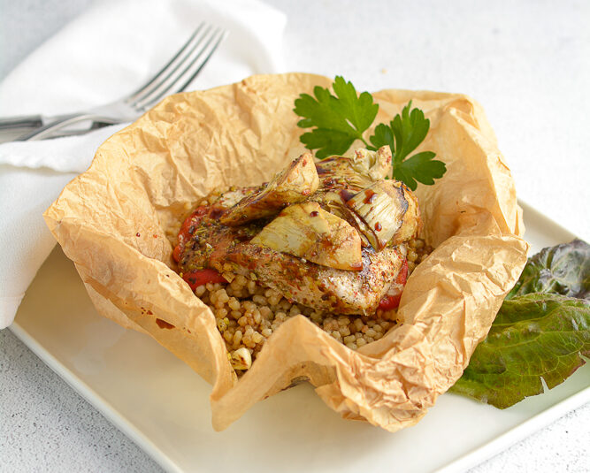 Image for Tilapia and Israeli Couscous Parchment Parcels