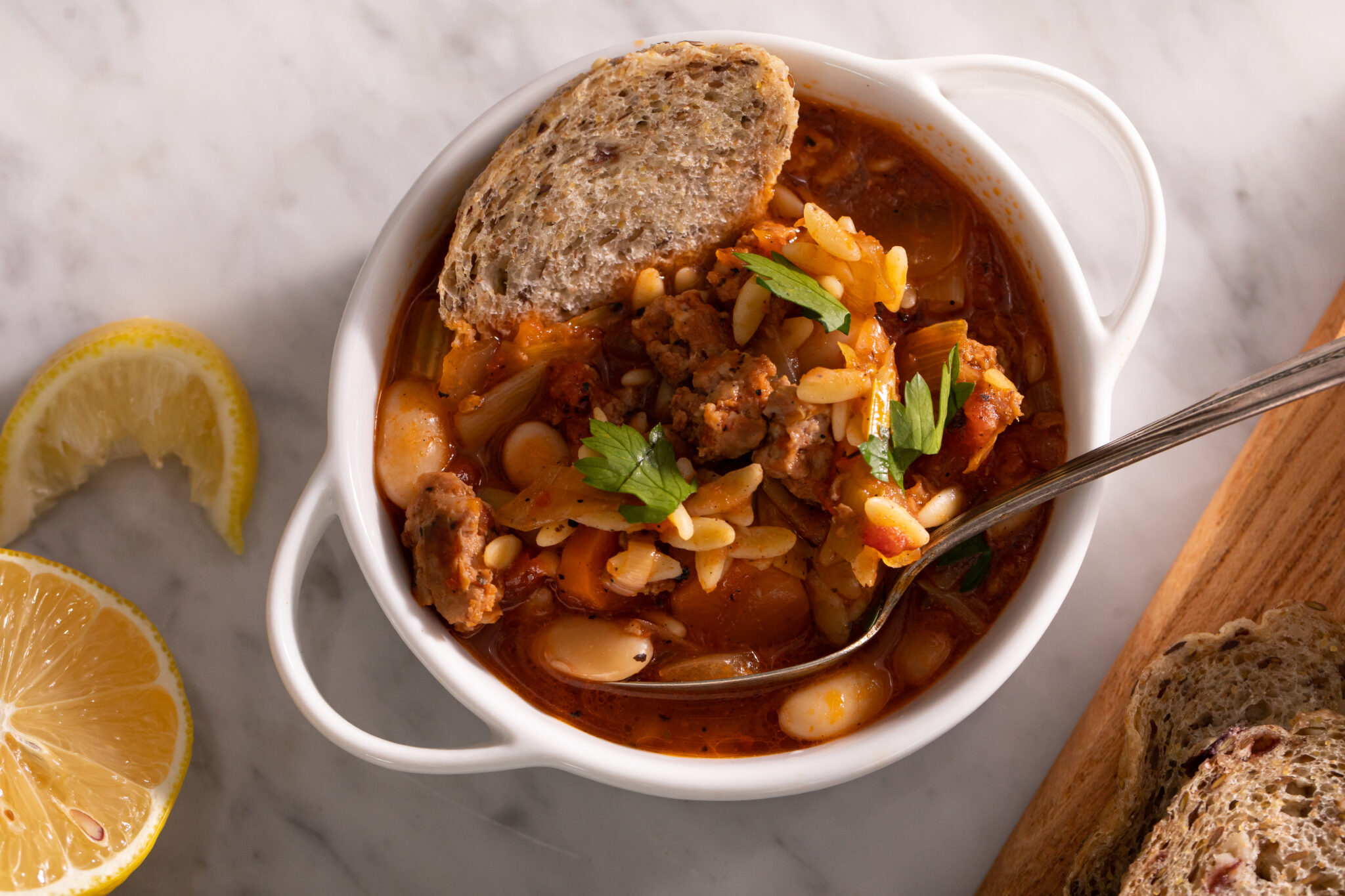 Italian Sausage and Bean Soup with Lemon Lakewinds Food Coop