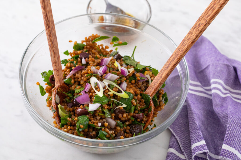 Image for Wheat Berry Apricot Salad with Olives and Mint