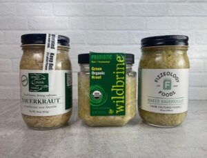 Three Types of Jarred Sauerkraut