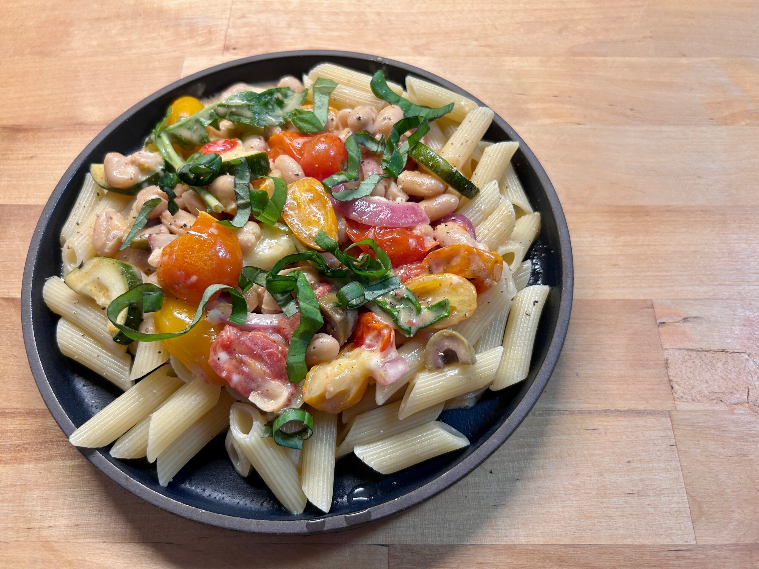 Sheet Pan Tomato, Feta, and Bean Vegan Pasta - Lakewinds Food Co-op
