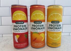 Three Cans of Lumen Protein Lemonade