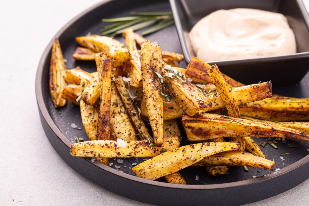 Image for Baked Turnip Fries with Vegan Garlic Aioli
