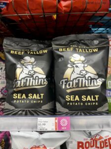 Fat thins beef tallow potato chips