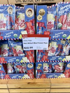 Jonnypops red white and blue freezer pops
