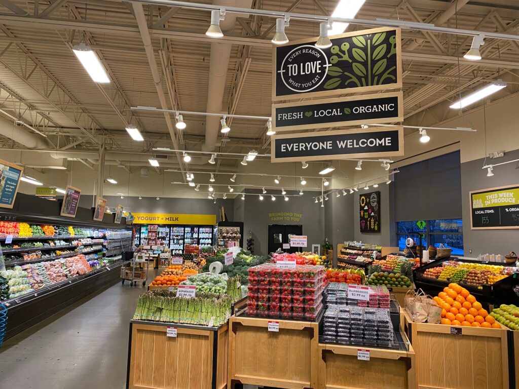 Richfield Produce Department and All are Welcome Here Sign